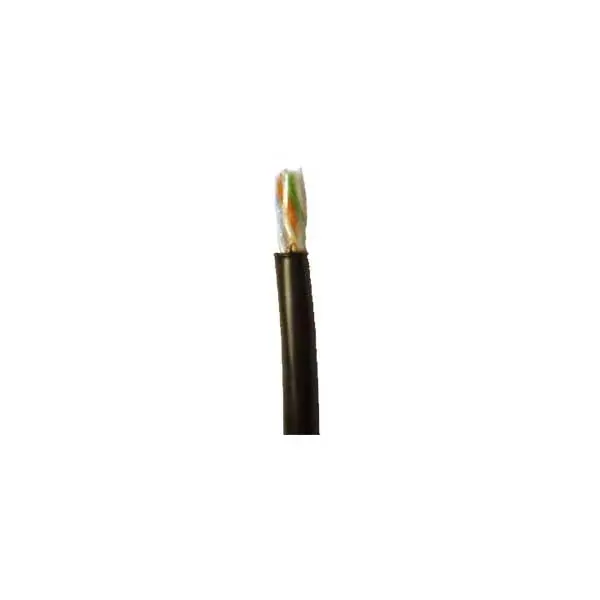 Black Gel-Filled Shielded Direct-Burial Cat5e Cable – 24 AWG, 4-Pair, 350 MHz, 1000 ft Spool