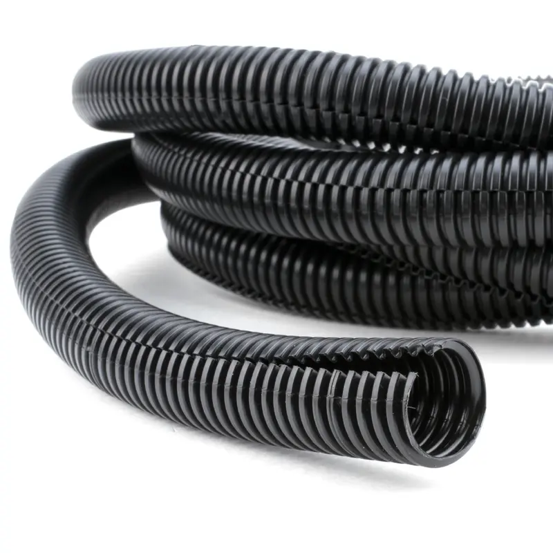Black Split Loom Tubing – 0.25″ Inner Diameter, 100-Foot Roll
