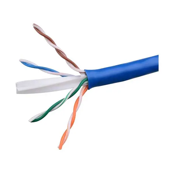 Blue Cat6 Plenum CMP Ethernet Cable – 23 AWG, 4-Pair, 600 MHz, Fire-Rated PVC, 1000-Foot Box