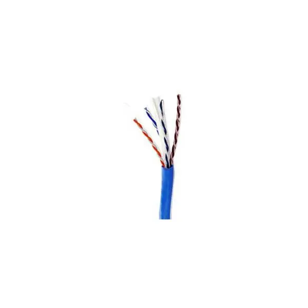 Blue Cat6 Plenum CMP Ethernet Cable – 23 AWG, 4-Pair, 600 MHz, Fire-Rated PVC, Sold by the Foot