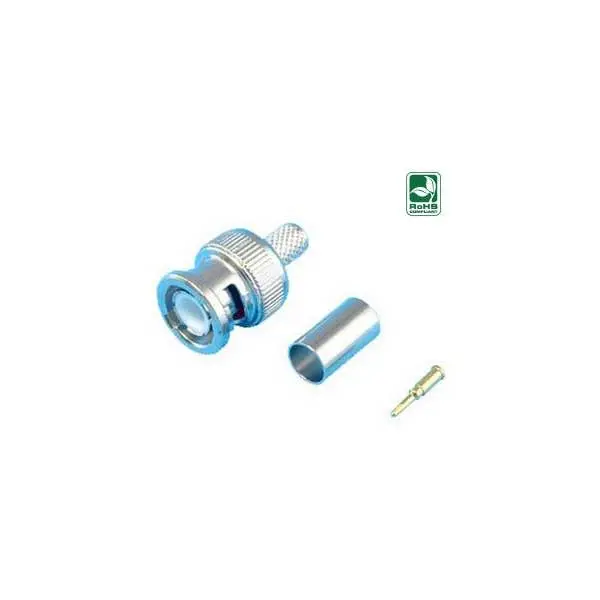 BNC Male 2-Piece Crimp Connector for RG-6TFE Cable