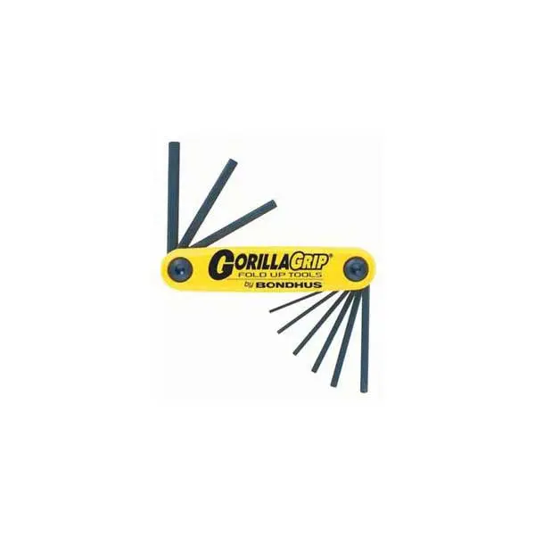 Bondhus GorillaGrip Folding 9-Piece Imperial Hex Key Set (0.050″–3/16″)