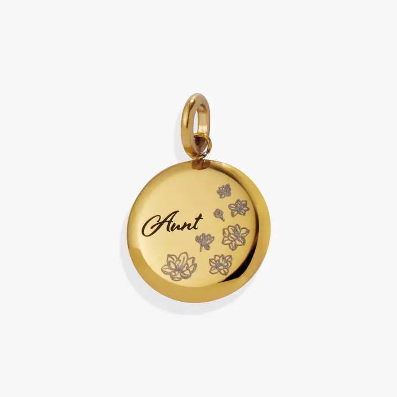 Botanical Flower Disc Charm for Aunts
