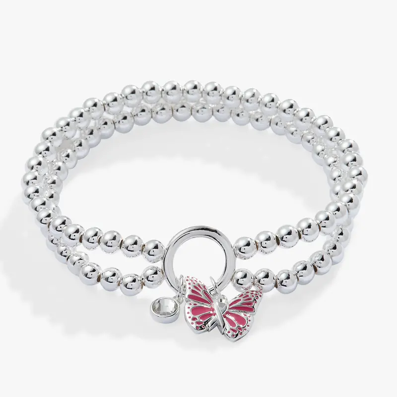 Butterfly Stretch Bracelet Celebrating Breast Cancer Awareness