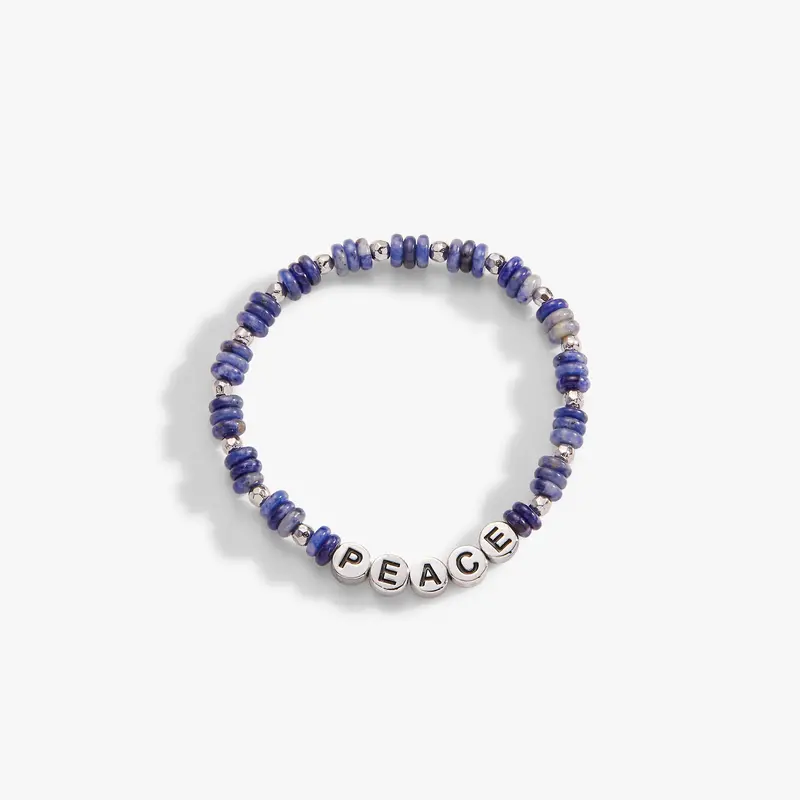 Calm-Enhancing ‘Peace’ Sodalite Stretch Bracelet