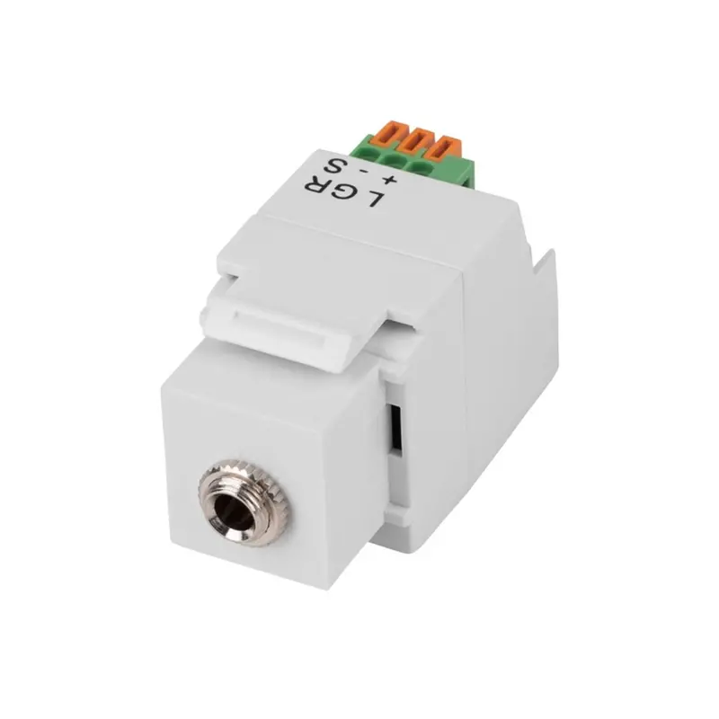 Calrad 3.5mm Stereo Jack Keystone Insert – 3-Position Spring-Terminal Audio Port