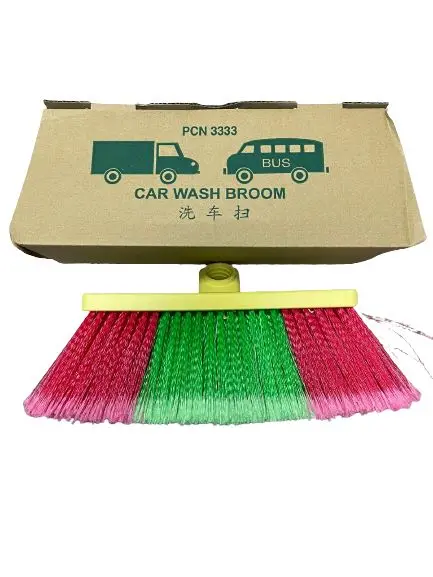 Car Wash Broom Head with Wooden Handle – Durable BRM-3333H Cleaning Tool
