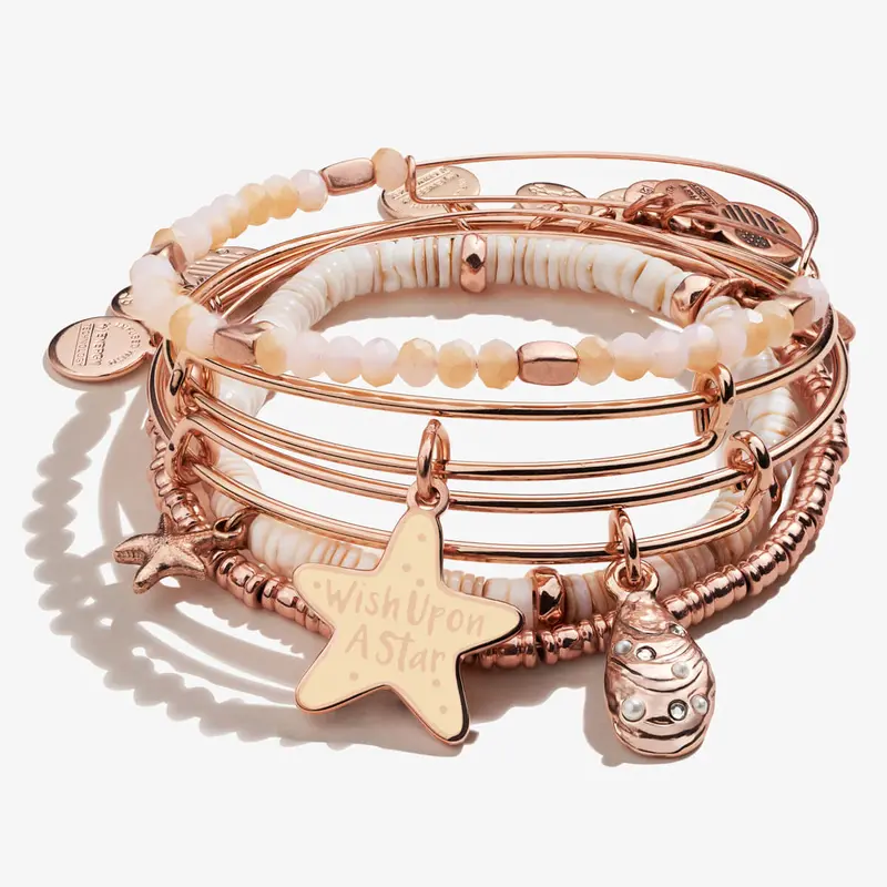 Celestial Wish Bracelet Set – Five Star-Themed Adjustable Bangles