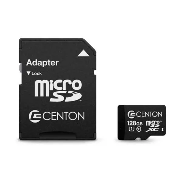 Centon 128GB MicroSDXC UHS-I Card with Full-Size Adapter – U3 Speed Class