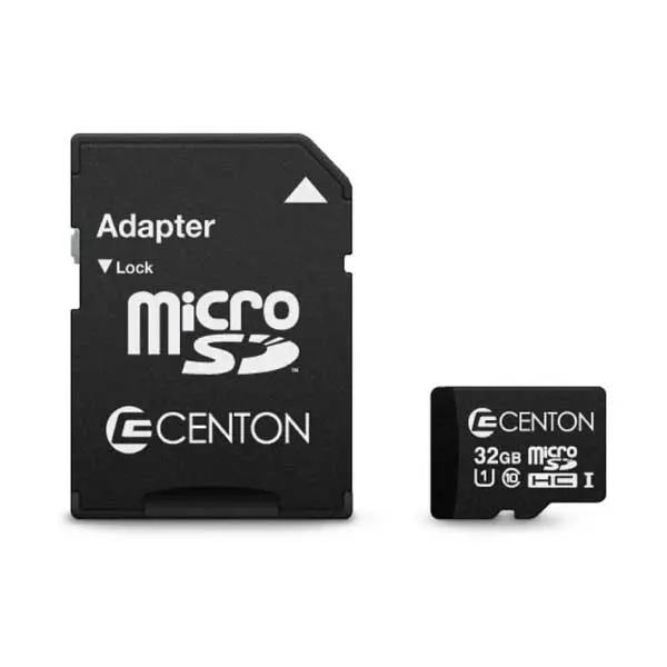 Centon S1-MSDHU1-32G 32GB microSDHC UHS-I Class 10 Card with Full-Size Adapter