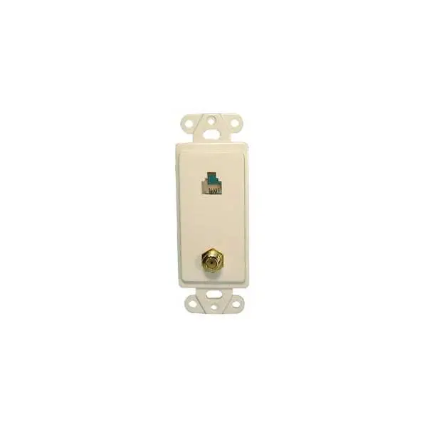 Coaxial and Telephone Wall Plate – Dual F-81 + One 6P6C Jack