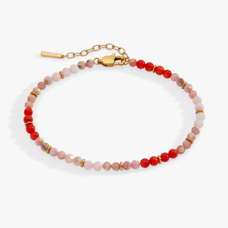 Coral Pink Ombre Semi-Precious Stone Anklet
