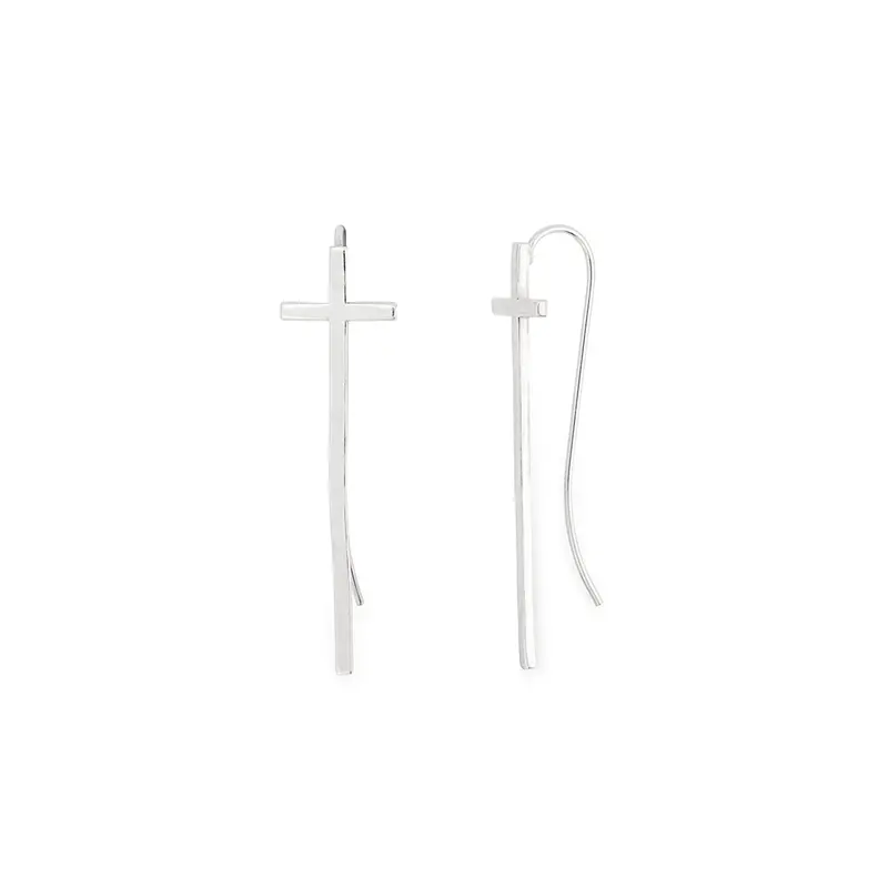 Cross-Shaped Drop Earrings