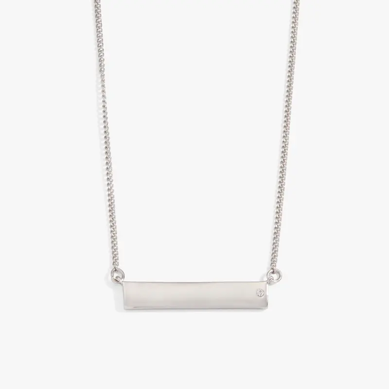 Crystal-Accented Bar Pendant Necklace