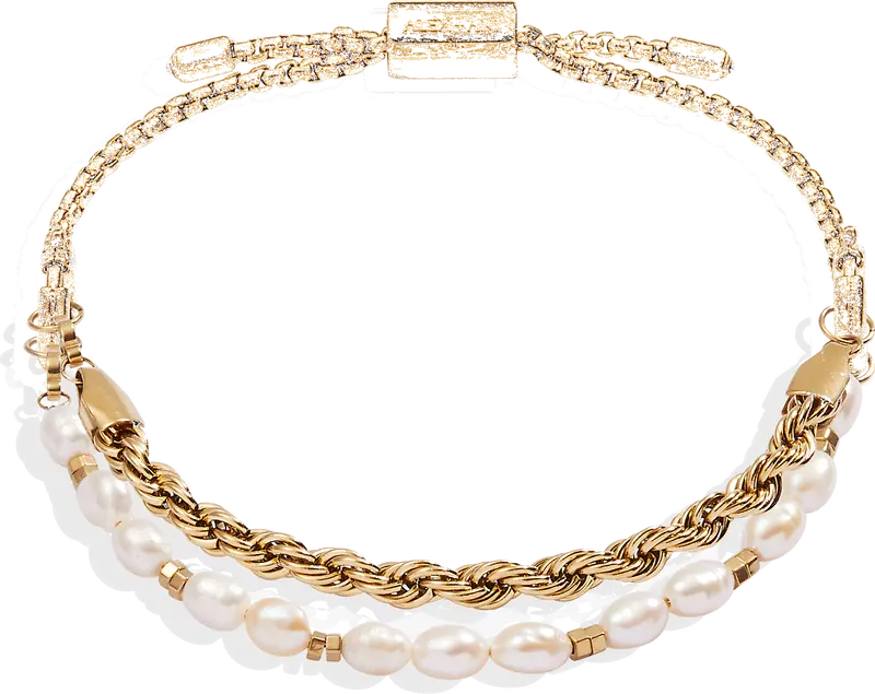 Crystal and Pearl Accented Stranded Bracelet Set