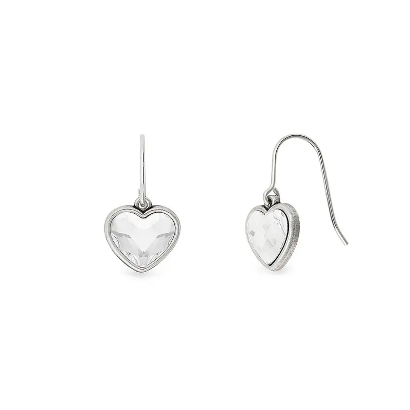 Crystal-Embellished Heart Hook Earrings – Sparkling Statement Pair