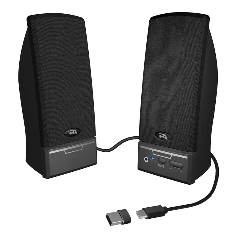 Cyber Acoustics CA-2014USB Plug-and-Play USB 2.0 Stereo Desktop Speakers