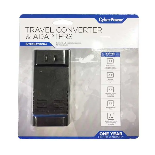 CyberPower Travel Voltage Converter with Multi-Standard AC Adapters