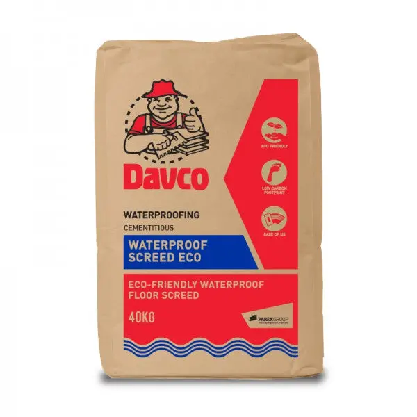 Davco Waterproof Screed Eco – 40 kg Bag, Rapid-Setting Cementitious Floor Leveler – Model DAVCO-WSE