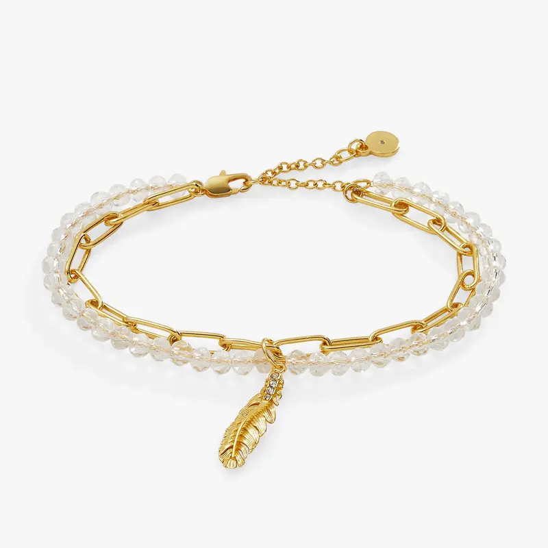 Delicate Feather-Link Chain Bracelet