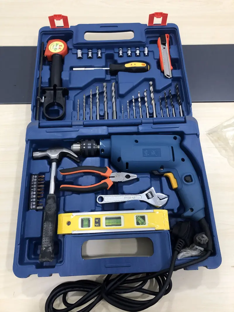 Dong Cheng D-DZJ02-13 230V 1/2″ Impact Drill Combo Kit – Complete Tool Set (No Warranty)
