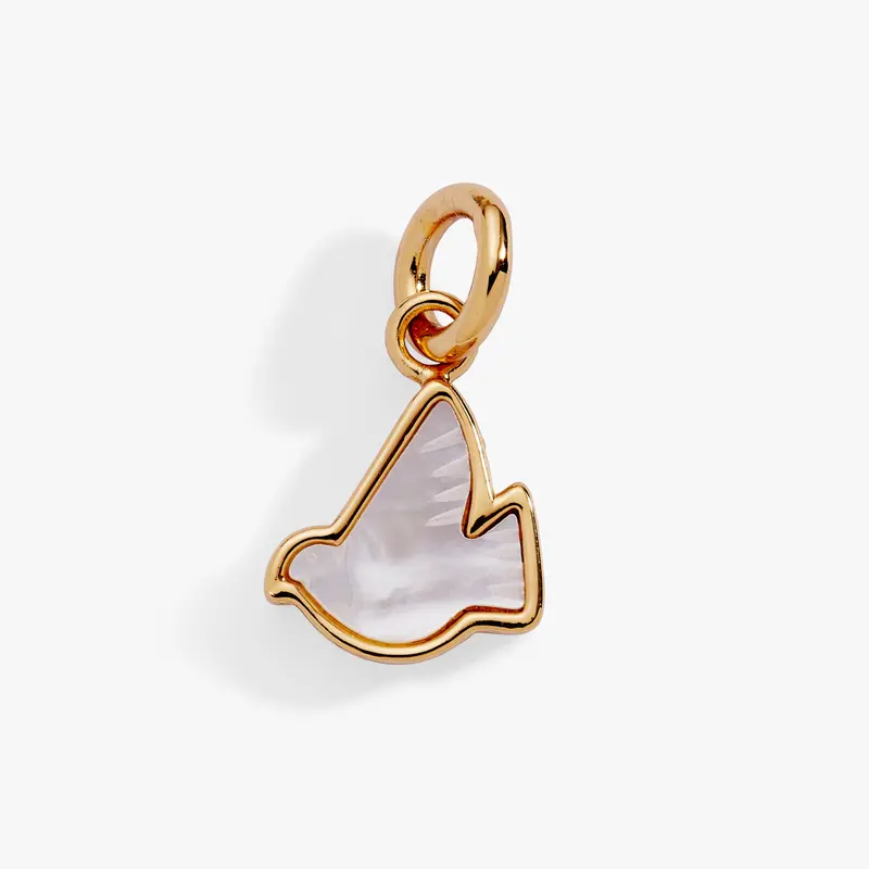 Dove ‘Peace’ Charm – Mother-of-Pearl Mini Pendant for Necklaces or Bracelets