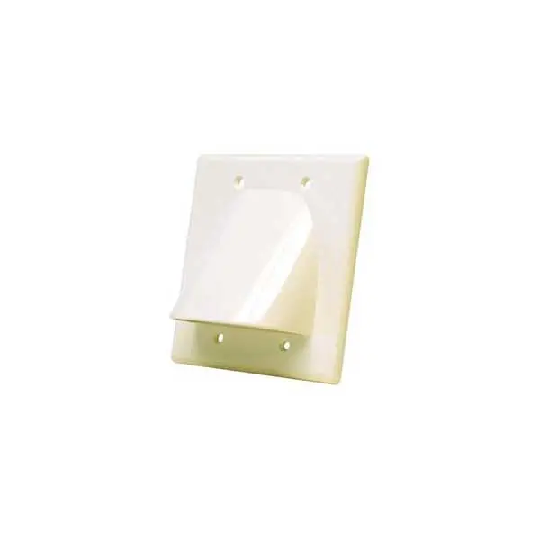 Dual-Gang Ivory Bulk Cable Wall Plate – Modular Design