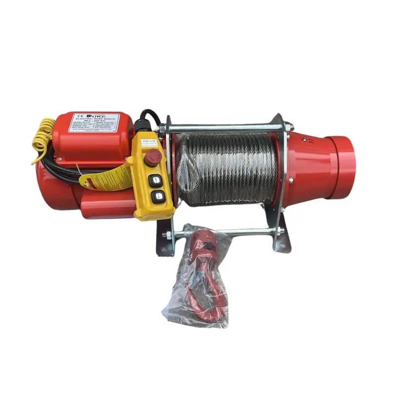 Duke WIN-DU210 Portable Wire Rope Winch – 500 kg Capacity, 8 mm × 60 m Cable, 230V Compact Design