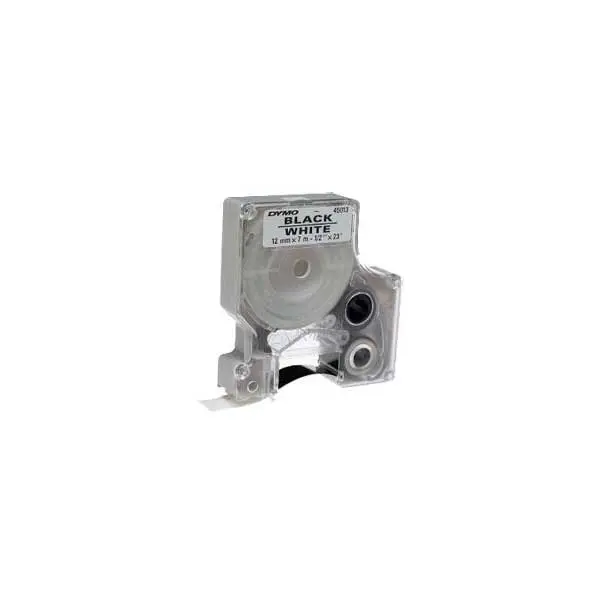 DYMO D1 Label Tape – 1/2″ Wide, Black on White, 23 Feet
