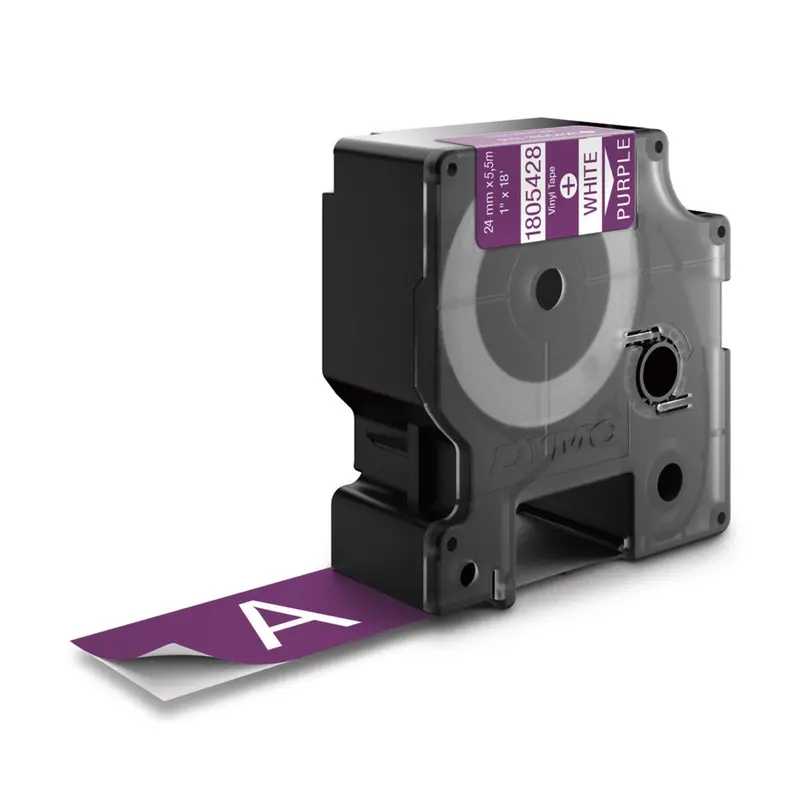 DYMO Rhino 1-Inch White-on-Purple Vinyl Label Tape (18 ft)