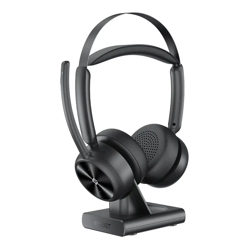 EMEET GeniusCall HS80 (Gen 2) – Wireless On-Ear Headset with ENC & Charging Base