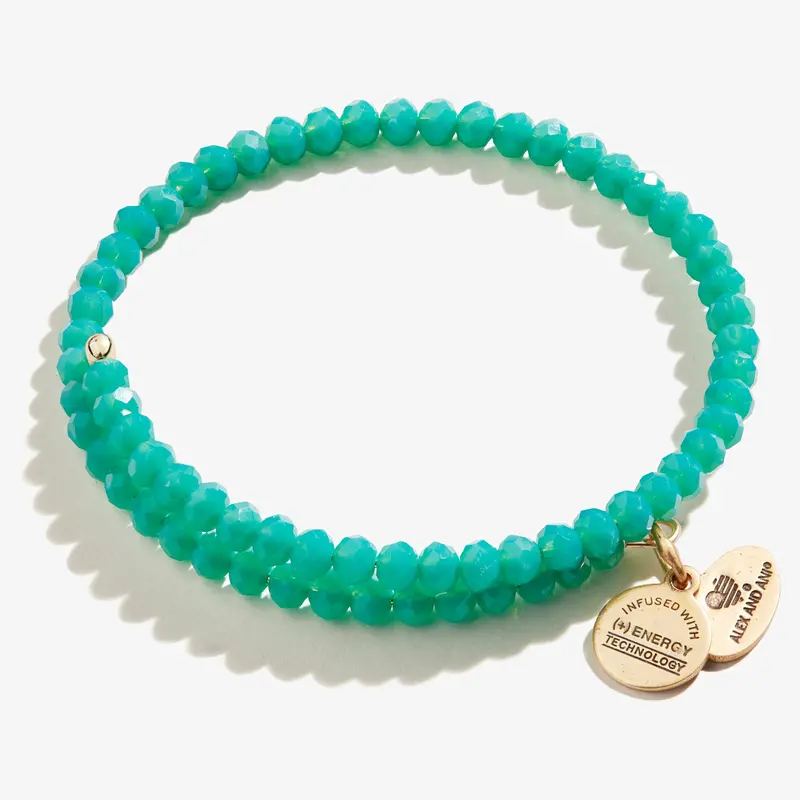 Emerald Green Beaded Wrap Bracelet with Sparkling Accents
