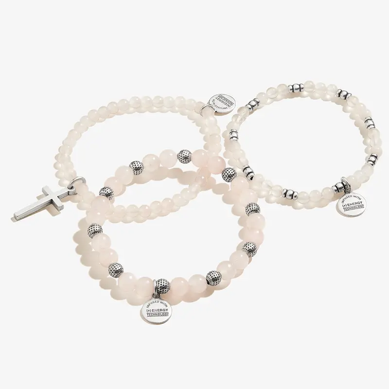 Faith-Inspired Cross Stretch Bracelet Trio