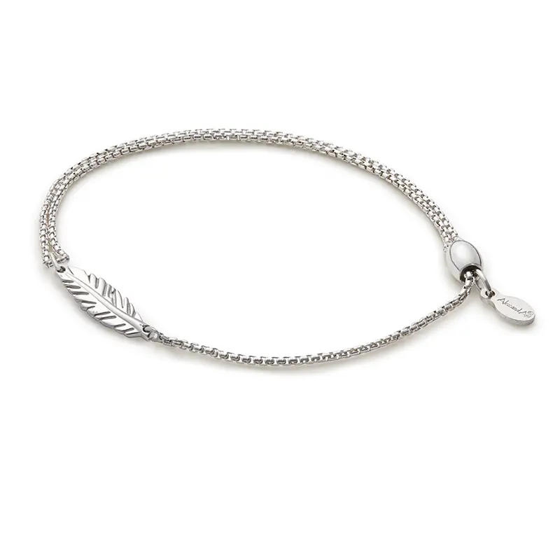 Feather Detail Pull Chain Bracelet