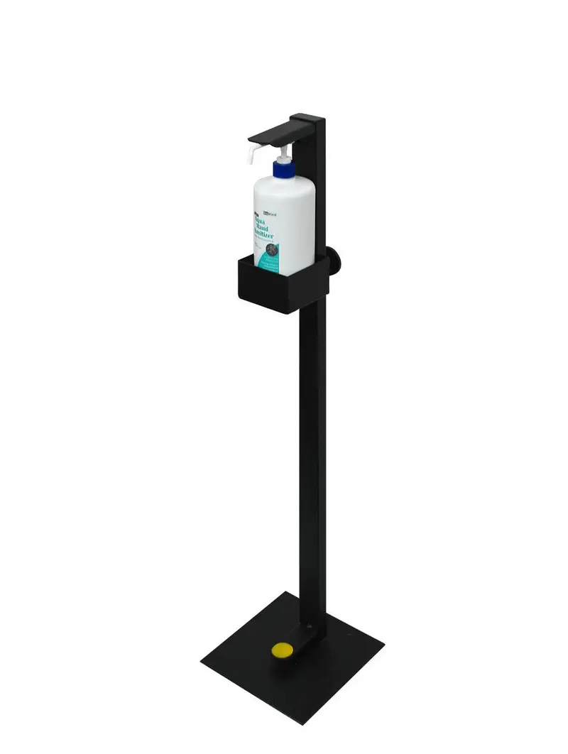 Foot-Operated Sanitizer Dispenser Stand – Hands-Free, Wall-Mountable or Freestanding Design | Model: STAND-SANITIZER