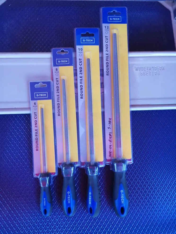 G-Tech Premium Round File – Second-Cut Coarseness, Ideal for Smoothing Curved Metal Surfaces