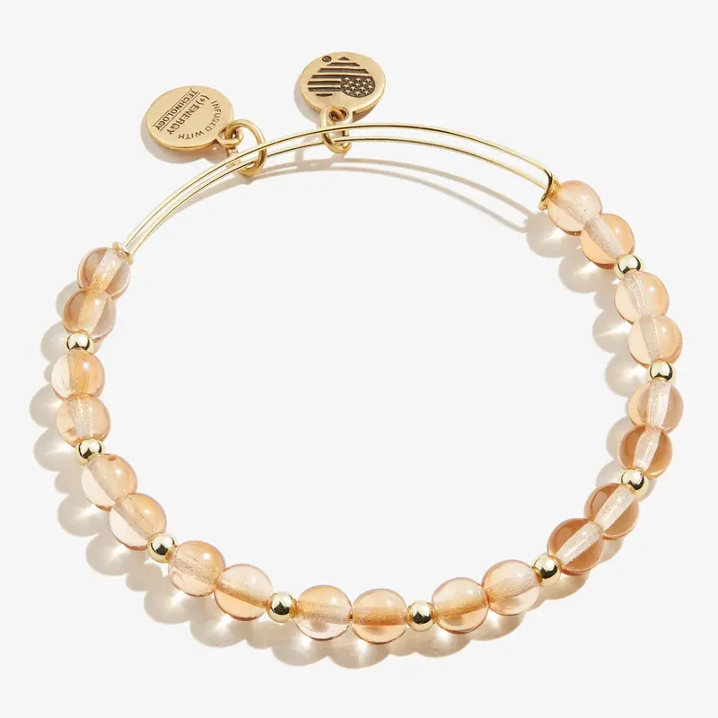 Golden Iridescent Beaded Bangle – Shimmer Finish