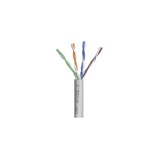 Grey Plenum Cat5e Cable (CMP) – 24 AWG, 4-Pair, 350 MHz, FR-PVC Jacket, 1000 ft Box