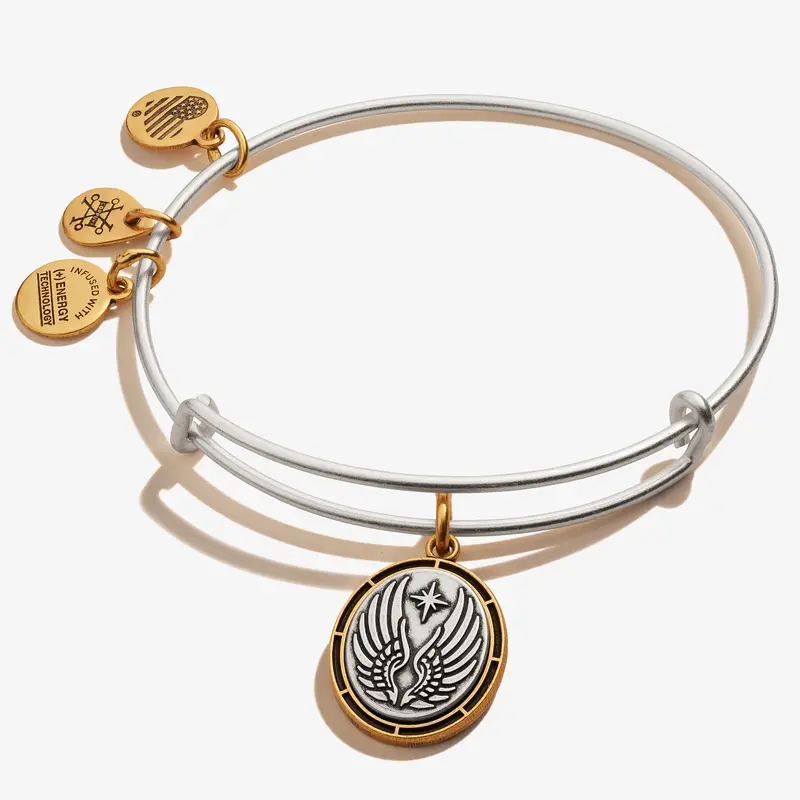 Guardian Angel Symbol Charm Bangle Bracelet