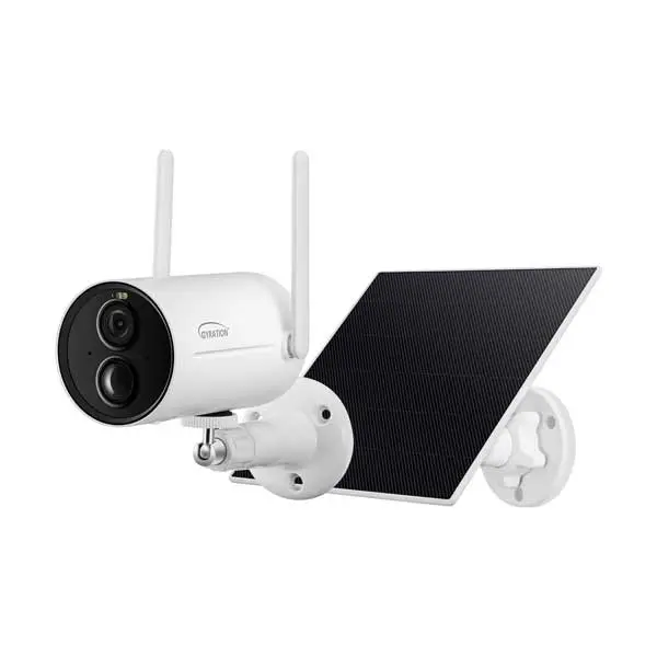 Gyration CyberView 3010 Solar-Powered Bullet Security Camera – 3MP Weatherproof WiFi Monitor