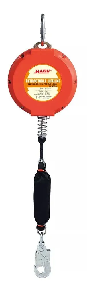 Haru EN360-Certified Retractable Fall Arrestor – 6-Meter Horizontal/Vertical Auto-Locking Lifeline | SB3-HE06-LE