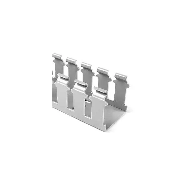 HellermannTyton 181-21012 Open-Slot Wire Duct – 2″ x 1″, Gray, 6-Foot Run, Slim Profile Wiring Enclosure