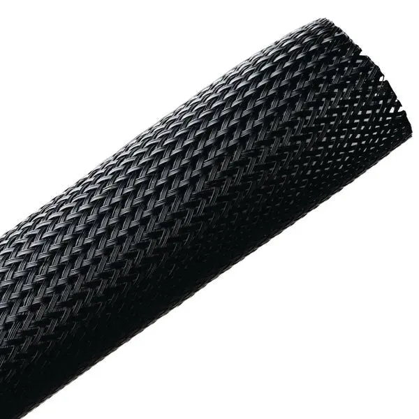 HellermannTyton BSPSC140 Black Braided Expandable Cable Sleeving – 1/4″ Diameter, Sold by the Foot