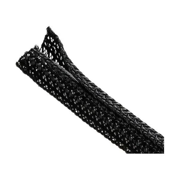 HellermannTyton BSPSW140 Braided PET Split Sleeve: 0.25-Inch Diameter, Black, Sold by the Foot