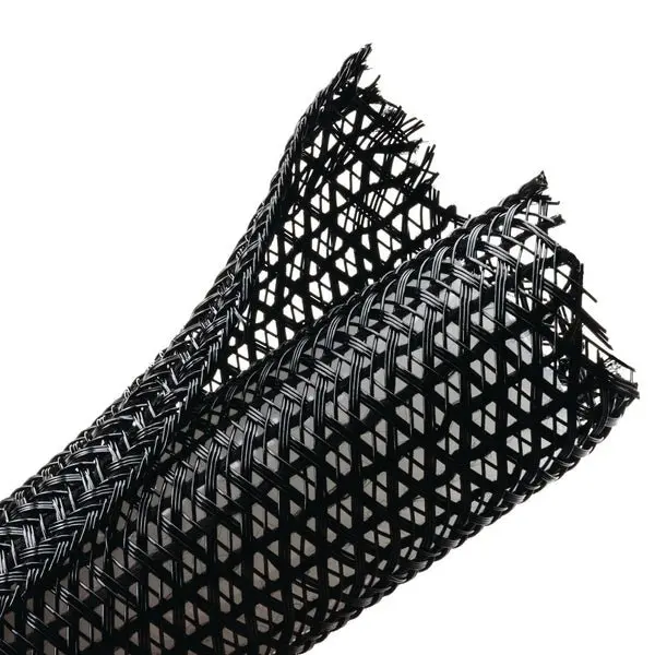 HellermannTyton BSPSW340 Black Self-Closing Braided Cable Wrap – 3/4″ Width, Sold by the Foot