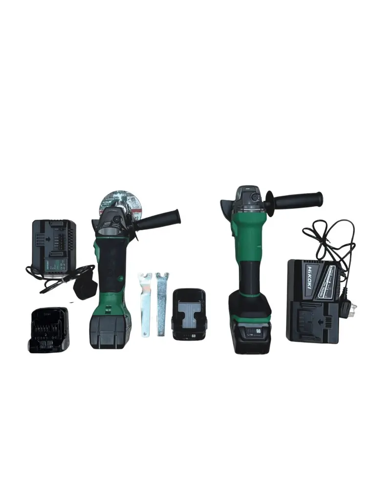 HiKOKI H-CB-G5+G4 Dual-Battery Combo – 18V 4″ Grinder (5Ah) + Brushless Angle Grinder (4Ah), 2 Chargers & 4 Batteries