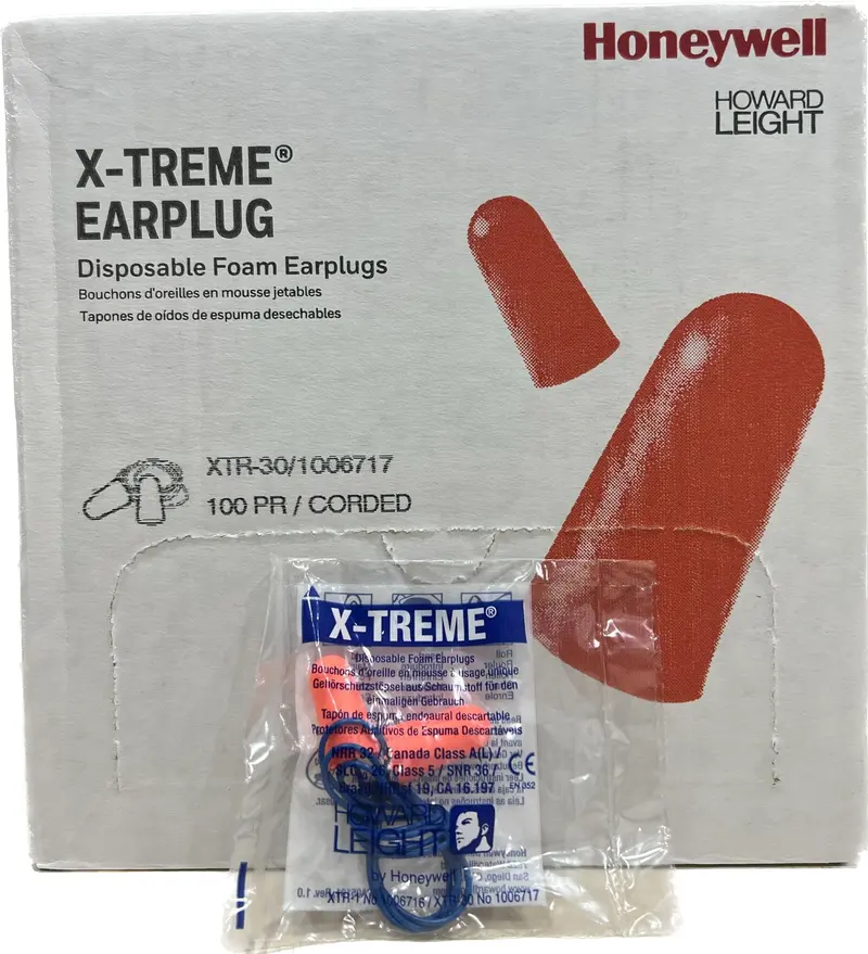 Honeywell Howard Leight X-TREME XTR-30 Disposable Corded Foam Earplugs