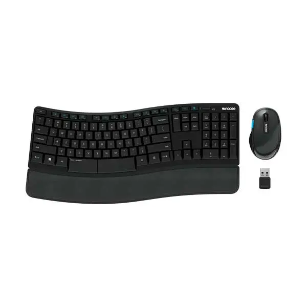 Incase x Microsoft Sculpt Comfort Desktop Set — Ergonomic Wireless Keyboard & Mouse for Windows, Black