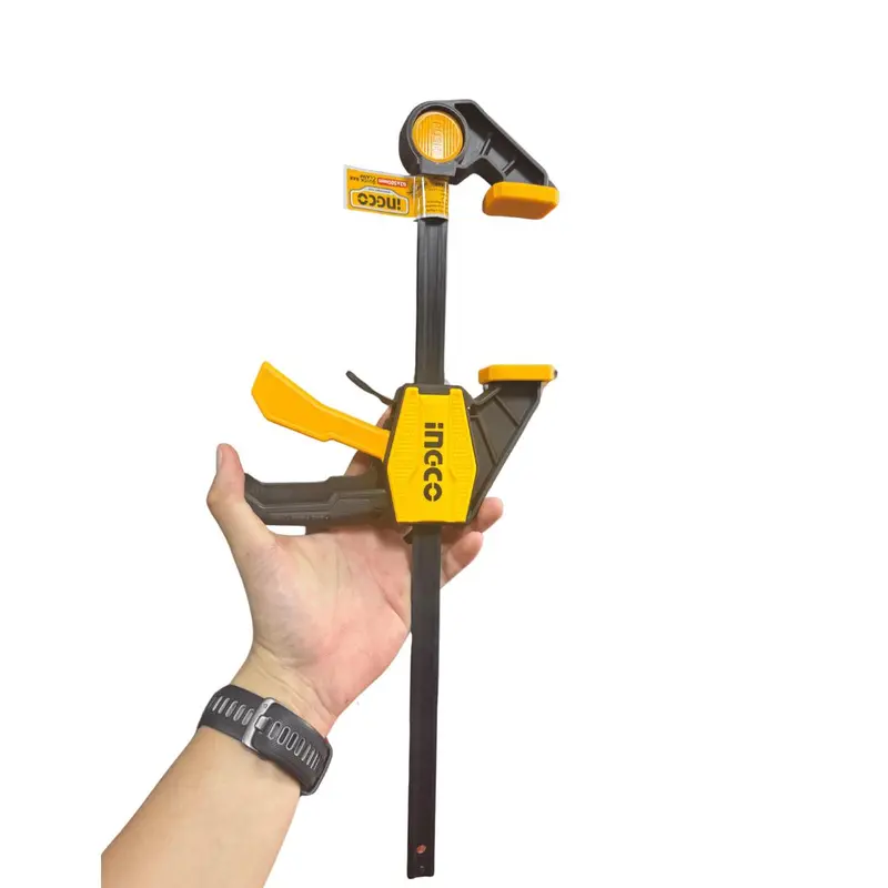 INGCO Heavy-Duty Quick-Release Bar Clamp – Adjustable for Woodworking & Assembly