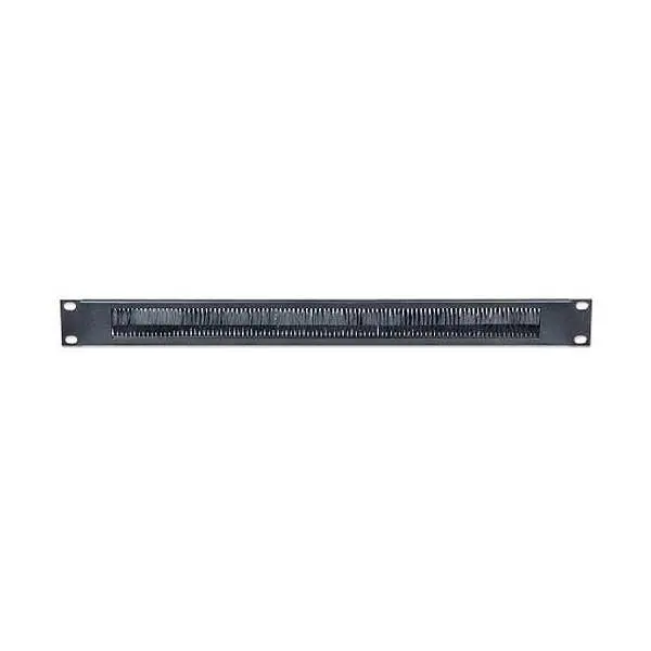 Intellinet 1-RU 19-Inch Brush-Insert Cable Entry Panel – Black